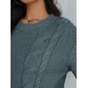 image:imageTrendy Queen Cable Knit Oversized Sweaters Womens Cozy Pullover Sweater Fall Winter ClothesDark Sage