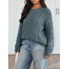 image:imageTrendy Queen Cable Knit Oversized Sweaters Womens Cozy Pullover Sweater Fall Winter ClothesDark Sage