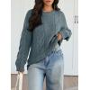 image:imageTrendy Queen Cable Knit Oversized Sweaters Womens Cozy Pullover Sweater Fall Winter ClothesDark Sage