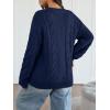 image:imageTrendy Queen Cable Knit Oversized Sweaters Womens Cozy Pullover Sweater Fall Winter ClothesNavy