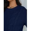 image:imageTrendy Queen Cable Knit Oversized Sweaters Womens Cozy Pullover Sweater Fall Winter ClothesNavy