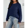 image:imageTrendy Queen Cable Knit Oversized Sweaters Womens Cozy Pullover Sweater Fall Winter ClothesNavy