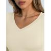 image:imageTrendy Queen Long Sleeve Shirts for Women 2026 Fall Fashion V Neck Basics Crop Tops Slim Fitted Y2K Tops Outfits ClothesApricot