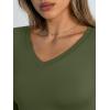 image:imageTrendy Queen Long Sleeve Shirts for Women 2026 Fall Fashion V Neck Basics Crop Tops Slim Fitted Y2K Tops Outfits ClothesArmy Green