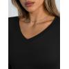 image:imageTrendy Queen Long Sleeve Shirts for Women 2026 Fall Fashion V Neck Basics Crop Tops Slim Fitted Y2K Tops Outfits ClothesBlack