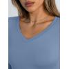 image:imageTrendy Queen Long Sleeve Shirts for Women 2026 Fall Fashion V Neck Basics Crop Tops Slim Fitted Y2K Tops Outfits ClothesBlue Gray