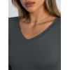 image:imageTrendy Queen Long Sleeve Shirts for Women 2026 Fall Fashion V Neck Basics Crop Tops Slim Fitted Y2K Tops Outfits ClothesGray