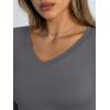image:imageTrendy Queen Long Sleeve Shirts for Women 2026 Fall Fashion V Neck Basics Crop Tops Slim Fitted Y2K Tops Outfits ClothesLight Gray