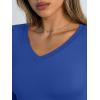 image:imageTrendy Queen Long Sleeve Shirts for Women 2026 Fall Fashion V Neck Basics Crop Tops Slim Fitted Y2K Tops Outfits ClothesRoyal Blue