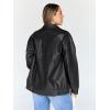 image:imageTrendy Queen Womens Leather Jacket Oversized Going Out amp Everyday Statement Piece Bomber Jacktes Moto CoatBlack