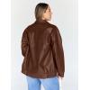 image:imageTrendy Queen Womens Leather Jacket Oversized Going Out amp Everyday Statement Piece Bomber Jacktes Moto CoatCaramel