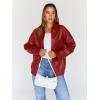 image:imageTrendy Queen Womens Leather Jacket Oversized Going Out amp Everyday Statement Piece Bomber Jacktes Moto CoatRed