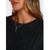 image:imageTrendy Queen Womens Oversized Cable Knit Crewneck Sweaters Cozy Winter ClothesBlack