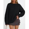 image:imageTrendy Queen Womens Oversized Cable Knit Crewneck Sweaters Cozy Winter ClothesBlack