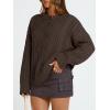 image:imageTrendy Queen Womens Oversized Cable Knit Crewneck Sweaters Cozy Winter ClothesCocoa
