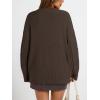 image:imageTrendy Queen Womens Oversized Cable Knit Crewneck Sweaters Cozy Winter ClothesCocoa