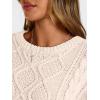 image:imageTrendy Queen Womens Oversized Cable Knit Crewneck Sweaters Cozy Winter ClothesCream