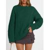image:imageTrendy Queen Womens Oversized Cable Knit Crewneck Sweaters Cozy Winter ClothesGreen