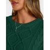 image:imageTrendy Queen Womens Oversized Cable Knit Crewneck Sweaters Cozy Winter ClothesGreen