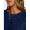 image:imageTrendy Queen Womens Oversized Cable Knit Crewneck Sweaters Cozy Winter ClothesNavy Blue