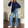 image:imageTrendy Queen Womens Oversized Cable Knit Crewneck Sweaters Cozy Winter ClothesNavy Blue