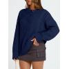 image:imageTrendy Queen Womens Oversized Cable Knit Crewneck Sweaters Cozy Winter ClothesNavy Blue