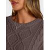 image:imageTrendy Queen Womens Oversized Cable Knit Crewneck Sweaters Cozy Winter ClothesNutmeg