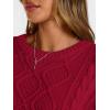 image:imageTrendy Queen Womens Oversized Cable Knit Crewneck Sweaters Cozy Winter ClothesRed