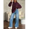 image:imageTrendy Queen Womens Oversized Cable Knit Crewneck Sweaters Cozy Winter ClothesWine
