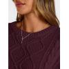 image:imageTrendy Queen Womens Oversized Cable Knit Crewneck Sweaters Cozy Winter ClothesWine
