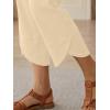 image:imageTrendy Queen Womens Wide Leg Pants Soft Cotton Blend with Pockets for Casual SummerBeige