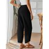 image:imageTrendy Queen Womens Wide Leg Pants Soft Cotton Blend with Pockets for Casual SummerBlack