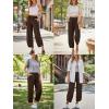 image:imageTrendy Queen Womens Wide Leg Pants Soft Cotton Blend with Pockets for Casual SummerBrown
