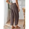 image:imageTrendy Queen Womens Wide Leg Pants Soft Cotton Blend with Pockets for Casual SummerCoffee Grey
