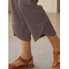 image:imageTrendy Queen Womens Wide Leg Pants Soft Cotton Blend with Pockets for Casual SummerCoffee Grey