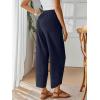 image:imageTrendy Queen Womens Wide Leg Pants Soft Cotton Blend with Pockets for Casual SummerDark Blue