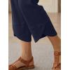 image:imageTrendy Queen Womens Wide Leg Pants Soft Cotton Blend with Pockets for Casual SummerDark Blue