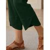 image:imageTrendy Queen Womens Wide Leg Pants Soft Cotton Blend with Pockets for Casual SummerDark Green