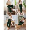image:imageTrendy Queen Womens Wide Leg Pants Soft Cotton Blend with Pockets for Casual SummerDark Green