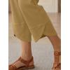 image:imageTrendy Queen Womens Wide Leg Pants Soft Cotton Blend with Pockets for Casual SummerDeepkhaki