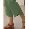 image:imageTrendy Queen Womens Wide Leg Pants Soft Cotton Blend with Pockets for Casual SummerGreen