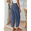 image:imageTrendy Queen Womens Wide Leg Pants Soft Cotton Blend with Pockets for Casual SummerGreyblue