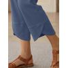 image:imageTrendy Queen Womens Wide Leg Pants Soft Cotton Blend with Pockets for Casual SummerGreyblue