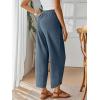 image:imageTrendy Queen Womens Wide Leg Pants Soft Cotton Blend with Pockets for Casual SummerHaze Blue