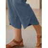 image:imageTrendy Queen Womens Wide Leg Pants Soft Cotton Blend with Pockets for Casual SummerHaze Blue