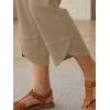 image:imageTrendy Queen Womens Wide Leg Pants Soft Cotton Blend with Pockets for Casual SummerKhaki