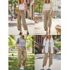 image:imageTrendy Queen Womens Wide Leg Pants Soft Cotton Blend with Pockets for Casual SummerKhaki