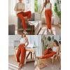 image:imageTrendy Queen Womens Wide Leg Pants Soft Cotton Blend with Pockets for Casual SummerOrange