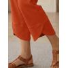 image:imageTrendy Queen Womens Wide Leg Pants Soft Cotton Blend with Pockets for Casual SummerOrange