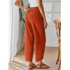image:imageTrendy Queen Womens Wide Leg Pants Soft Cotton Blend with Pockets for Casual SummerOrange